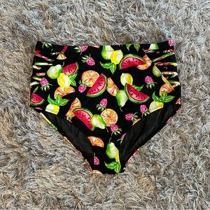 Black Multi-Fruit Bathing Suit Bottom - Torrid